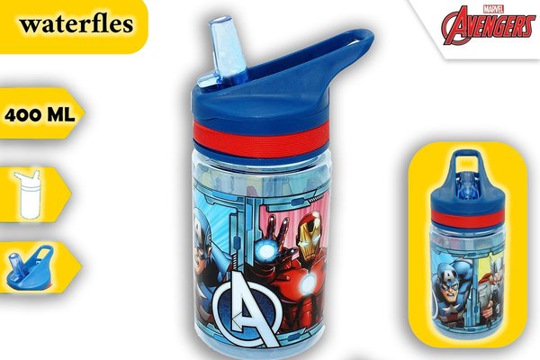Disney Avengers water bottle Tritan 400 ML - Children's water bottle with straw