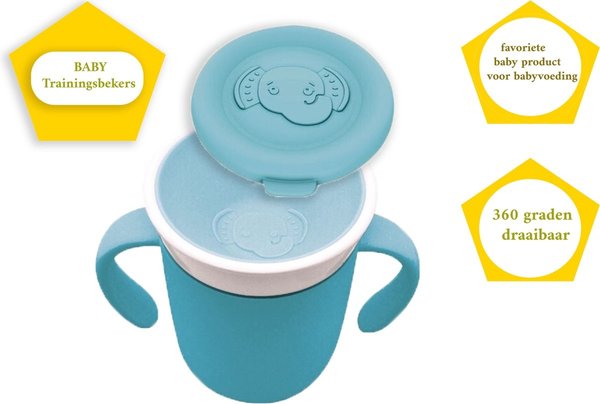 Merkloos Siliconen Slabbetje met Opvangbakje  - Baby Lepeltjes en Vorkjes- BPA-vrij Tuitbeker