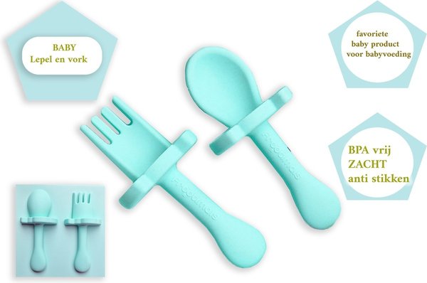 Merkloos Waterproof Silicon Bib with Bowl - Spoon and Fork Set - BPA-free Sippy Cup