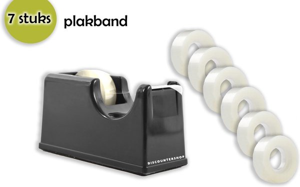 Discountershop Plakbandhouder – Zwart – Inclusief 6 Rollen Plakband - Kantoorbenodigdheden Online Discountershop Plakbandhouder – Zwart – Inclusief 6 Rollen Plakband - Kantoorbenodigdheden Online