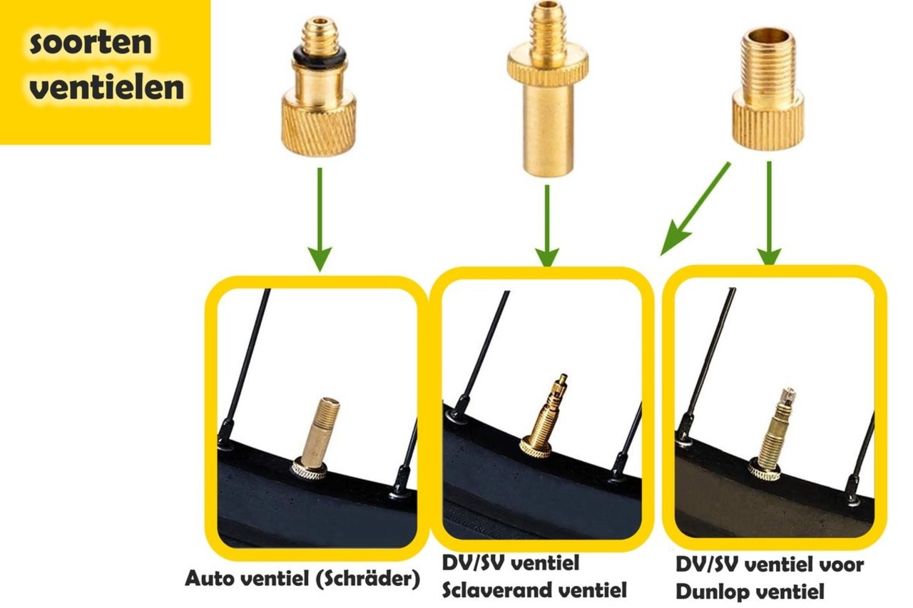 Bicycle valve different Adapter set bicycle valve 14 pieces