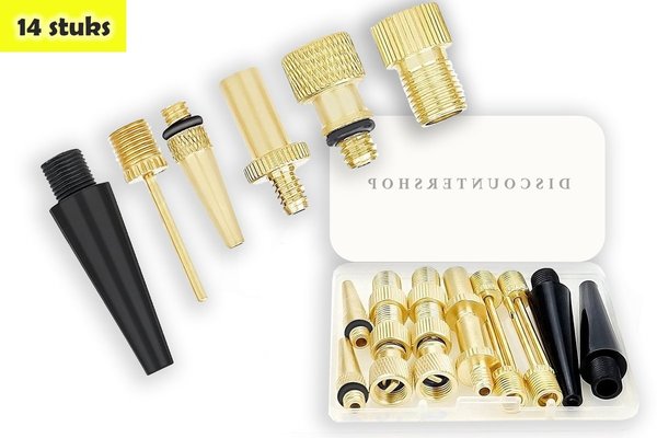 Bicycle valve different Adapter set bicycle valve 14 pieces Reducing nipples Bicycle pump 14 Pieces Adapter Bicycle valve Ball pump Universal Discountershop