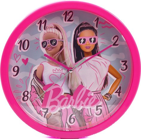 Barbie Kid's Wall Clock Barbie 25 cm - Pink - Easy Learning Diameter Barbie Kid's Wall Clock Barbie 25 cm - Pink - Easy Learning Diameter