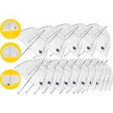Discountershop Transparent Dome Umbrella - 17 Piece Value Pack - 75cm Clear Bridal Umbrella - Windproof & Strong