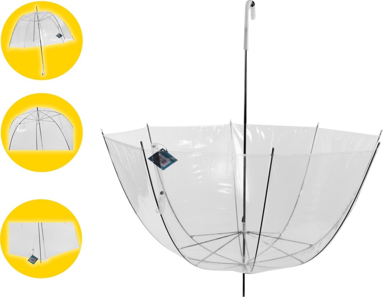 Discountershop  Trouwparaplu Bruiloft 18 stuks Voordelpak - 75 cm Doorzichtige Paraplu - Winddichte & Sneeuwbestendig