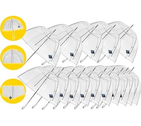 Discountershop Trouwparaplu Bruiloft 18 stuks Voordelpak - 75 cm Doorzichtige Paraplu - Winddichte & Sneeuwbestendig Discountershop Trouwparaplu Bruiloft 18 stuks Voordelpak - 75 cm Doorzichtige Paraplu - Winddichte & Sneeuwbestendig