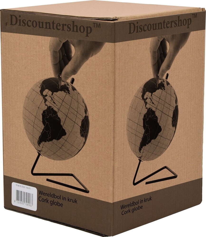 Merkloos Cork globe with metal stand - Diameter 15 cm - Cork globe with colored push pins - Rotatable globe Cork - Educational world map - Durable stainless steel base Easy to rotate - Keep track of the trips - Stylish decor Merkloos Cork globe with metal stand - Diameter 15 cm - Cork globe with colored push pins - Rotatable globe Cork - Educational world map - Durable stainless steel base Easy to rotate - Keep track of the trips - Stylish decor