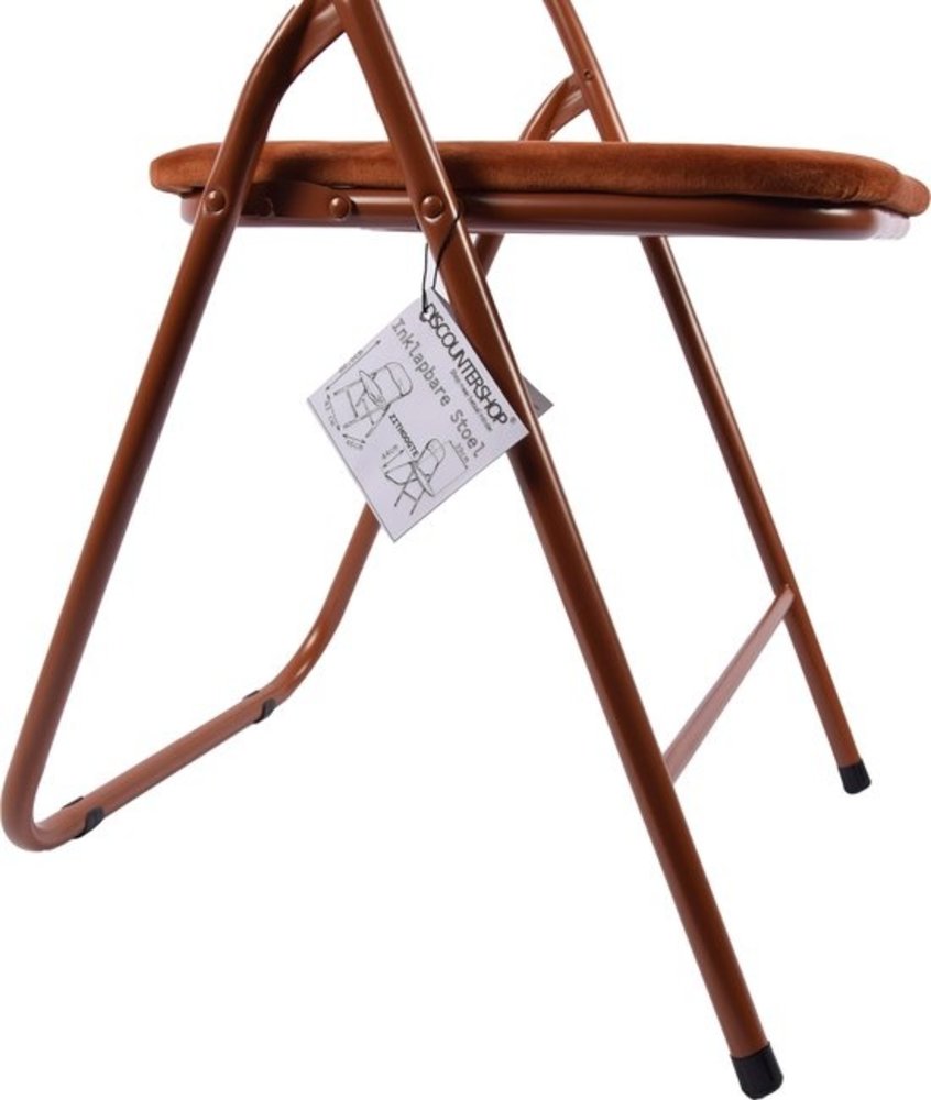 Discountershop Premium Folding Chair Seat height 43 cm - Buy Velvet Folding Chair - Party Chair Camel