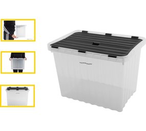 Discountershop Opbergbox  met Deksel 15L - Kunststof -  39x26x26 cm -  Transparant Discountershop Opbergbox  met Deksel 15L - Kunststof -  39x26x26 cm -  Transparant