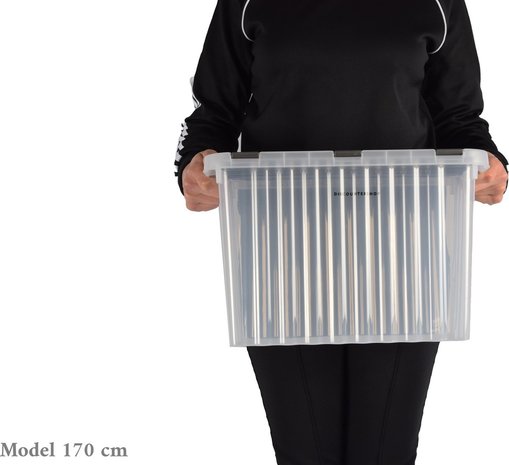 Discountershop Storage Box with Lid 15L - Plastic - 39x26x26 cm - Transparent Discountershop Storage Box with Lid 15L - Plastic - 39x26x26 cm - Transparent