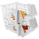 Discountershop 2x Vegetable basket | Vegetable Basket Kitchen | Basket rack | Rack with Baskets |White