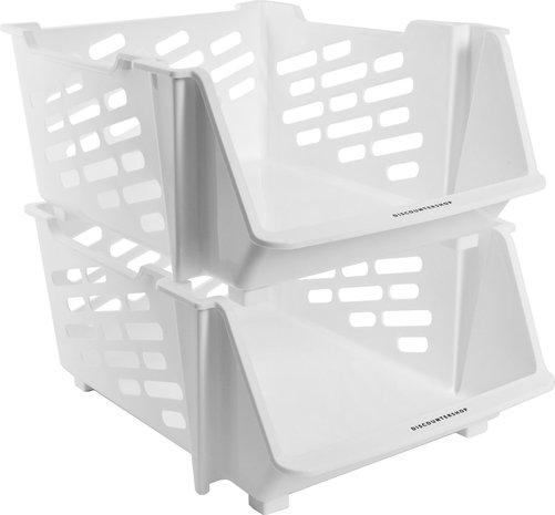 Discountershop 2x Vegetable basket | Vegetable Basket Kitchen | Basket rack | Rack with Baskets |White Discountershop 2x Vegetable basket | Vegetable Basket Kitchen | Basket rack | Rack with Baskets |White