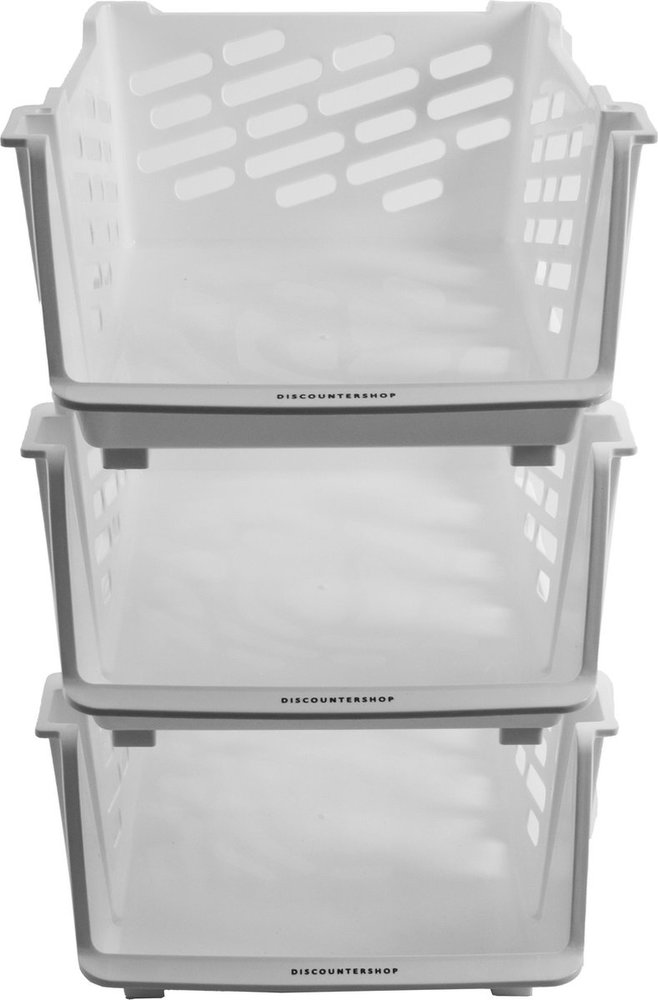 Discountershop 3 x Groentemand | Fruitmand | Multifunctionele Mand - Wit Discountershop 3 x Groentemand | Fruitmand | Multifunctionele Mand - Wit