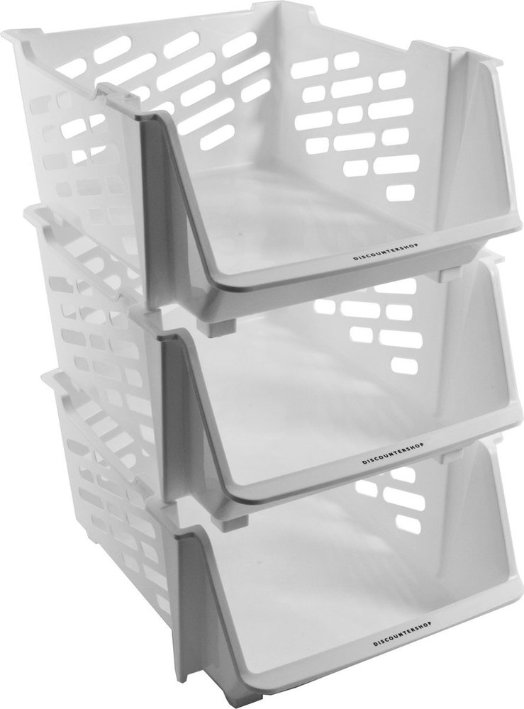 Discountershop 3 x Vegetable Basket | Fruit basket | Multifunctional Basket - White Discountershop 3 x Vegetable Basket | Fruit basket | Multifunctional Basket - White