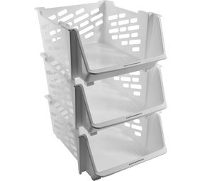 Discountershop 3 x Groentemand | Fruitmand | Multifunctionele Mand - Wit