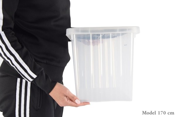 Discountershop 2x Storage Box with Lid - 25L and 15L - Plastic - Transparent