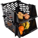 Discountershop 2x Potato Bin Black | Vegetable Basket | Fruit Bin Discountershop 2x Potato Bin Black | Vegetable Basket | Fruit Bin