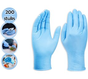 Discountershop 200 stuks nitril handschoenen synthetische onderzoekshandschoenen van vinyl - poedervrije, latexvrije, wegwerphandschoenen voor medisch gebruik, voedselbereiding en reiniging - Hoogwaardige en veelzijdige bescherming - MAAT S Discountershop 200 stuks nitril handschoenen synthetische onderzoekshandschoenen van vinyl - poedervrije, latexvrije, wegwerphandschoenen voor medisch gebruik, voedselbereiding en reiniging - Hoogwaardige en veelzijdige bescherming - MAAT S