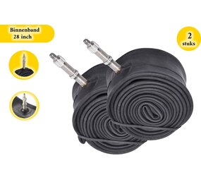 Merkloos Fiets binnenband 28 inch - 2 stuks in de verpakking binnenband 28 Inch (28/47-609/635 (28 x 1 5/8 x 1 3/8) Zwart - fietsbinnenband 28 inch, breed, Dunlop-ventiel, lekvrij Merkloos Fiets binnenband 28 inch - 2 stuks in de verpakking binnenband 28 Inch (28/47-609/635 (28 x 1 5/8 x 1 3/8) Zwart - fietsbinnenband 28 inch, breed, Dunlop-ventiel, lekvrij