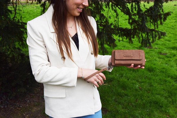 Bicky Bernard Bicky bernard - Portemonnee dames - Portefeuille met ritssluiting - Portemonnee voor telefoon - camel Bicky Bernard Bicky bernard - Portemonnee dames - Portefeuille met ritssluiting - Portemonnee voor telefoon - camel