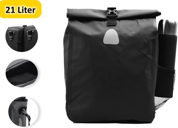 Merkloos Praktische Set van 2 Veelzijdige Enkele Fietstassen: Schoudertas in 1 | Sterk, Waterdicht en Ruime 42 Liter Capaciteit (21 liter per tas) | Met Tarpaulin Materiaal Merkloos Praktische Set van 2 Veelzijdige Enkele Fietstassen: Schoudertas in 1 | Sterk, Waterdicht en Ruime 42 Liter Capaciteit (21 liter per tas) | Met Tarpaulin Materiaal