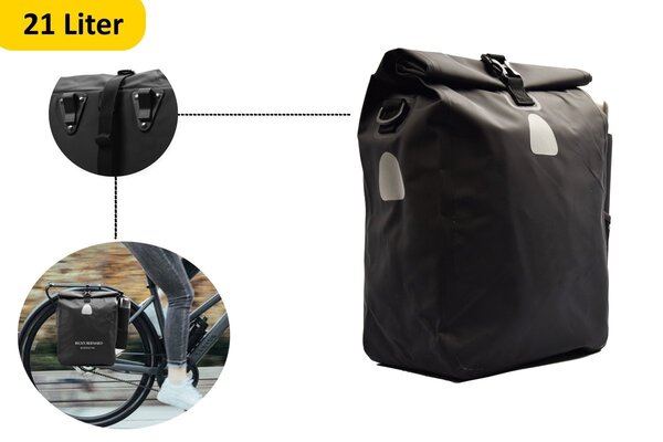 Merkloos Praktische Set van 2 Veelzijdige Enkele Fietstassen: Schoudertas in 1 | Sterk, Waterdicht en Ruime 42 Liter Capaciteit (21 liter per tas) | Met Tarpaulin Materiaal Merkloos Praktische Set van 2 Veelzijdige Enkele Fietstassen: Schoudertas in 1 | Sterk, Waterdicht en Ruime 42 Liter Capaciteit (21 liter per tas) | Met Tarpaulin Materiaal