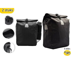 Merkloos Single Panniers for E-bikes handy Set of 2 Versatile : Shoulder bag in 1 | Extremely strong, 100% waterproof | Spacious 42 Liter Capacity Merkloos Single Panniers for E-bikes handy Set of 2 Versatile : Shoulder bag in 1 | Extremely strong, 100% waterproof | Spacious 42 Liter Capacity