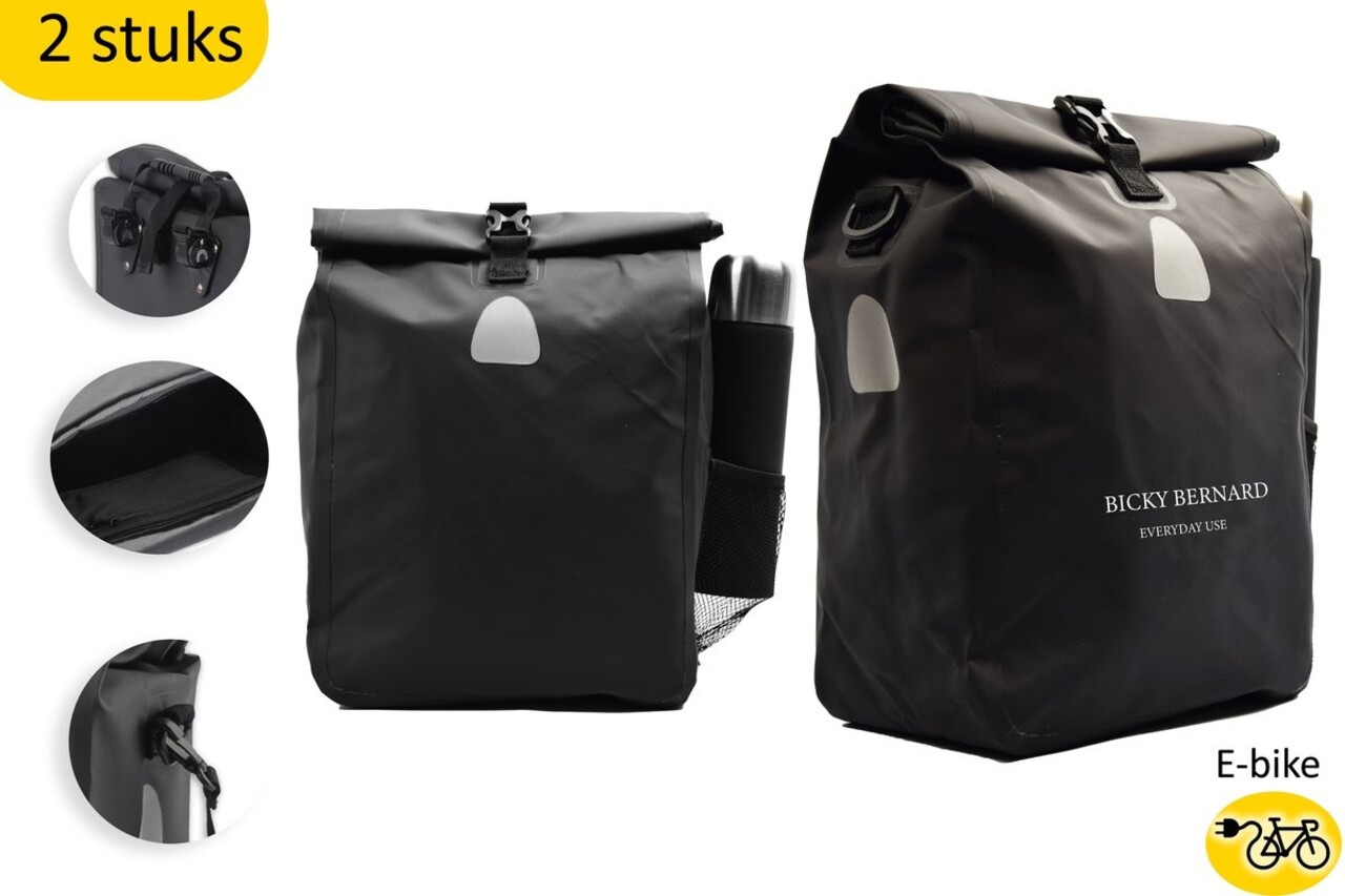 Merkloos Handy Set of 2 Versatile Single Panniers for E-bikes: Shoulder bag in 1 | Extremely strong, 100% waterproof | Spacious 42 Liter Capacity Merkloos Handy Set of 2 Versatile Single Panniers for E-bikes: Shoulder bag in 1 | Extremely strong, 100% waterproof | Spacious 42 Liter Capacity
