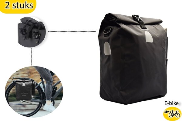 Merkloos Handy Set of 2 Versatile Single Panniers for E-bikes: Shoulder bag in 1 | Extremely strong, 100% waterproof | Spacious 42 Liter Capacity Merkloos Handy Set of 2 Versatile Single Panniers for E-bikes: Shoulder bag in 1 | Extremely strong, 100% waterproof | Spacious 42 Liter Capacity