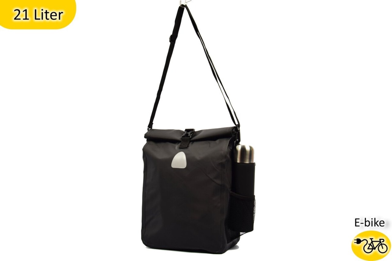 Merkloos Handy Set of 2 Versatile Single Panniers for E-bikes: Shoulder bag in 1 | Extremely strong, 100% waterproof | Spacious 42 Liter Capacity Merkloos Handy Set of 2 Versatile Single Panniers for E-bikes: Shoulder bag in 1 | Extremely strong, 100% waterproof | Spacious 42 Liter Capacity