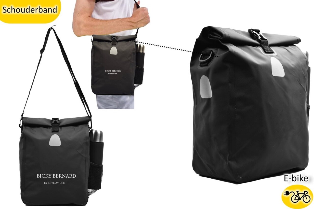 Merkloos Handy Set of 2 Versatile Single Panniers for E-bikes: Shoulder bag in 1 | Extremely strong, 100% waterproof | Spacious 42 Liter Capacity Merkloos Handy Set of 2 Versatile Single Panniers for E-bikes: Shoulder bag in 1 | Extremely strong, 100% waterproof | Spacious 42 Liter Capacity