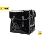 Merkloos Dubbele fietstas stijlvolle Waterdichte Dubbele Fietstas Deluxe - 32 liter geschikt voor E-bike, Donkergrijze Banden, Bisonyl, Afmetingen: 34.5 x 13.5 x 33.5 cm