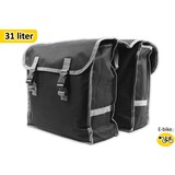 Merkloos Dubbele Fietstas Basic: Polyester Tas voor E-bike met 32 Liter Inhoud, Waterafstotend en Gemakkelijk te Bevestigen