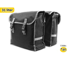 Merkloos Double Pannier Basic: Polyester Bag for E-bike with 32 Liter Content, Water-repellent and Easy to Attach