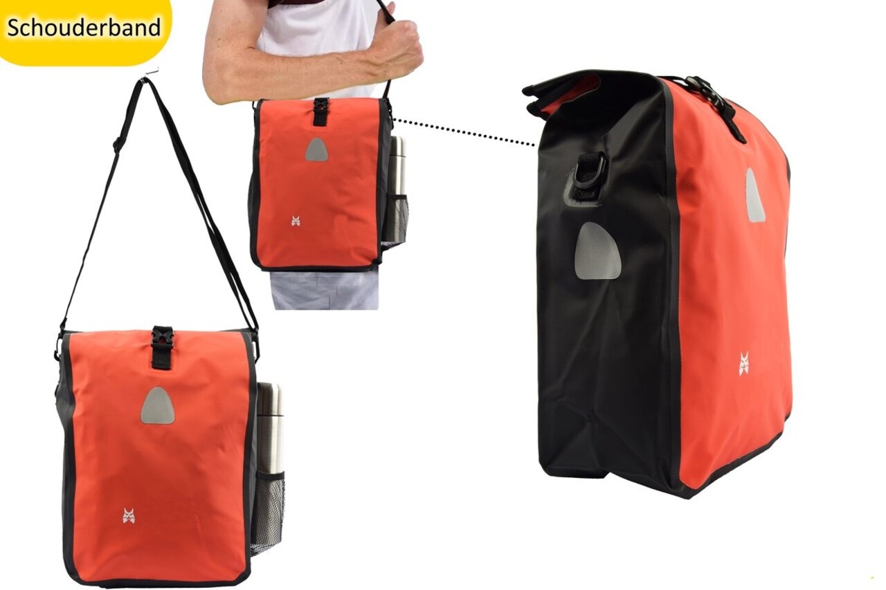 Merkloos Single bicycle bag 16 liter bicycle bag with a capacity of 16 liters dimensions 27x 14 x 49cm - Note bicycle bag single 16 liters