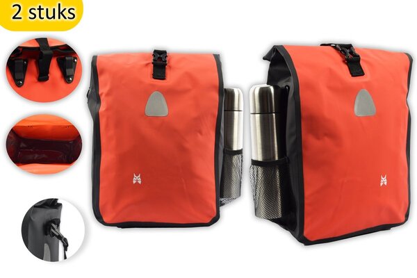 Merkloos Enkele fiets tas 16 liter fietstas 2 stuks met inhoud van 16 Liter afmeting 27x 14 x 49cm -Let op fietstas enkel 16 Litre