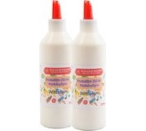 Discountershop Knutsellijm 250 ml per fles - 500 ml twee flesjes - Universele lijm voor knutselen - Knutsellijm voor kinderen - Betaalbaar en veelzijdig
