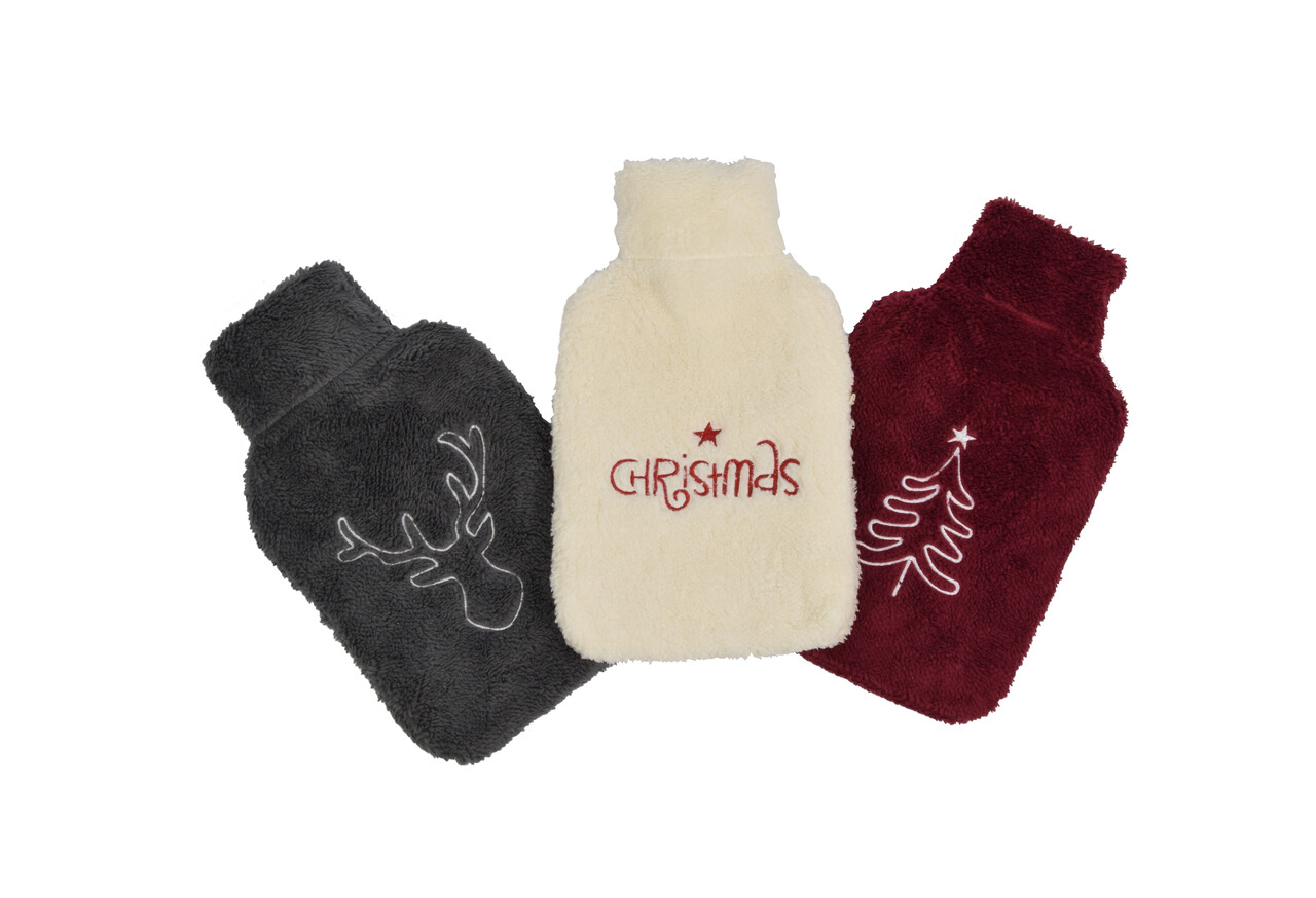 Discountershop Warmte en Comfort in Een - Rode Warmwaterkruik met Hoes - Perfect voor Kerst - 21.5cm x 34.5cm Discountershop Warmte en Comfort in Een - Rode Warmwaterkruik met Hoes - Perfect voor Kerst - 21.5cm x 34.5cm