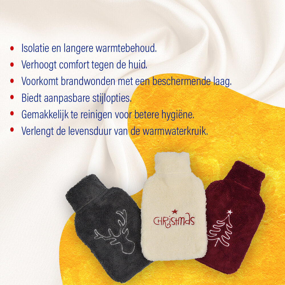 Discountershop Plush Hot Water Bottle with Cover - 0.85 kg - Gray Warmth Christmas Gift for Relaxation - 21.5 cm x 34.5 cm Discountershop Plush Hot Water Bottle with Cover - 0.85 kg - Gray Warmth Christmas Gift for Relaxation - 21.5 cm x 34.5 cm