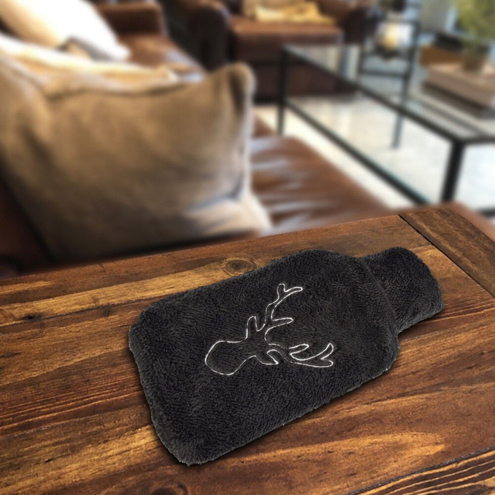 Discountershop Plush Hot Water Bottle with Cover - 0.85 kg - Gray Warmth Christmas Gift for Relaxation - 21.5 cm x 34.5 cm Discountershop Plush Hot Water Bottle with Cover - 0.85 kg - Gray Warmth Christmas Gift for Relaxation - 21.5 cm x 34.5 cm
