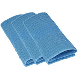 Discountershop Set van 3 Kleurrijke Vaatdoeken - Blauw - Polyester en Katoenmix - 80 gm - 30x40 cm