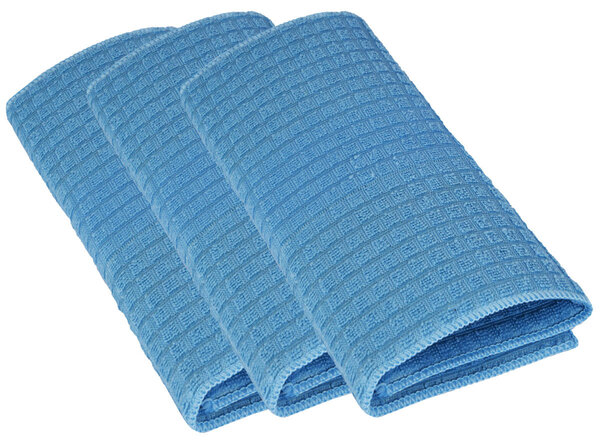 Discountershop Set of 3 Colorful Dishcloths - Blue - Polyester and Cotton Blend - 80 gm - 30x40 cm Discountershop Set of 3 Colorful Dishcloths - Blue - Polyester and Cotton Blend - 80 gm - 30x40 cm