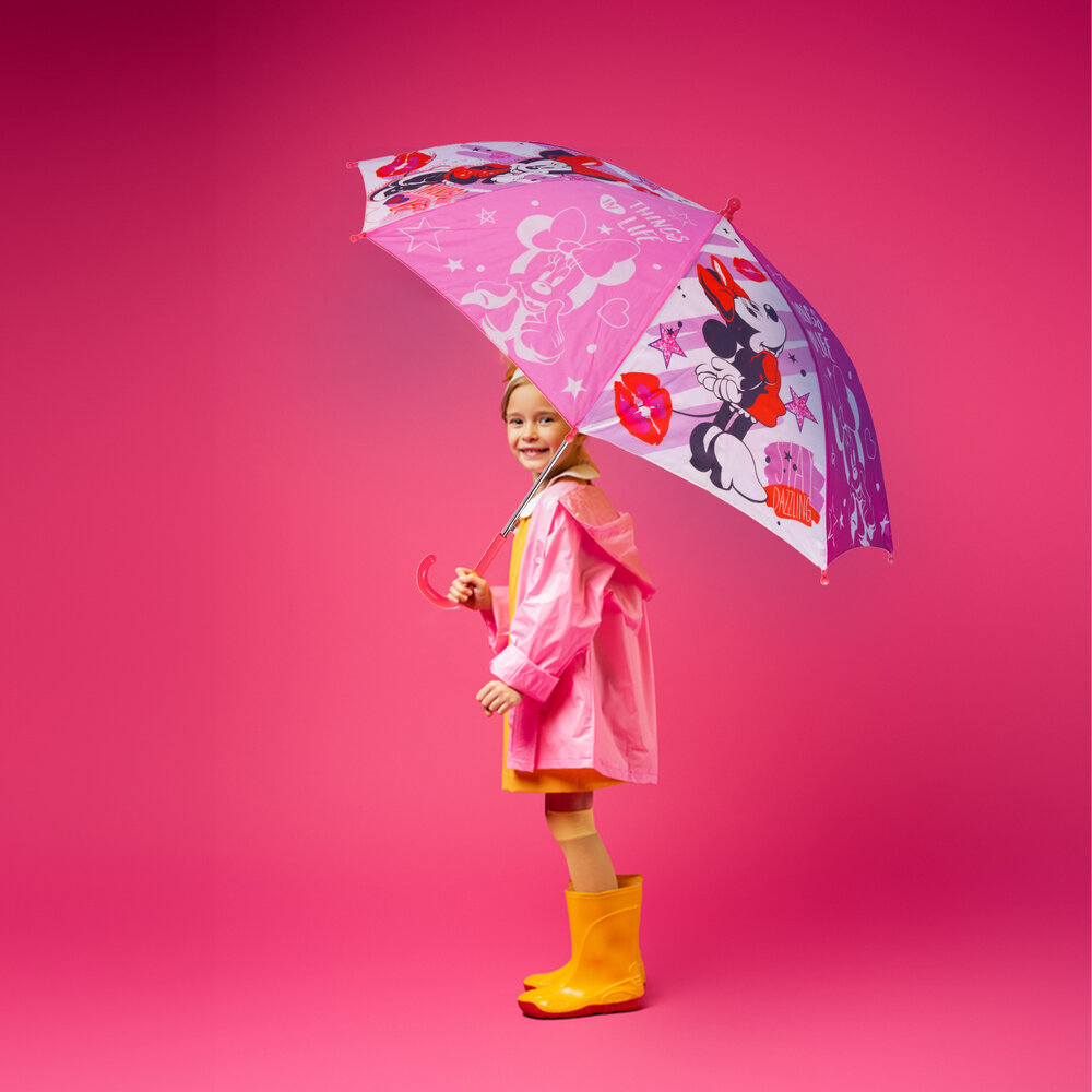 Disney Kleurrijke Opvouwbare Kinderparaplu voor Meisjes - Diameter 66 cm - Aluminium Frame - Polyester Doek - Windbestendig