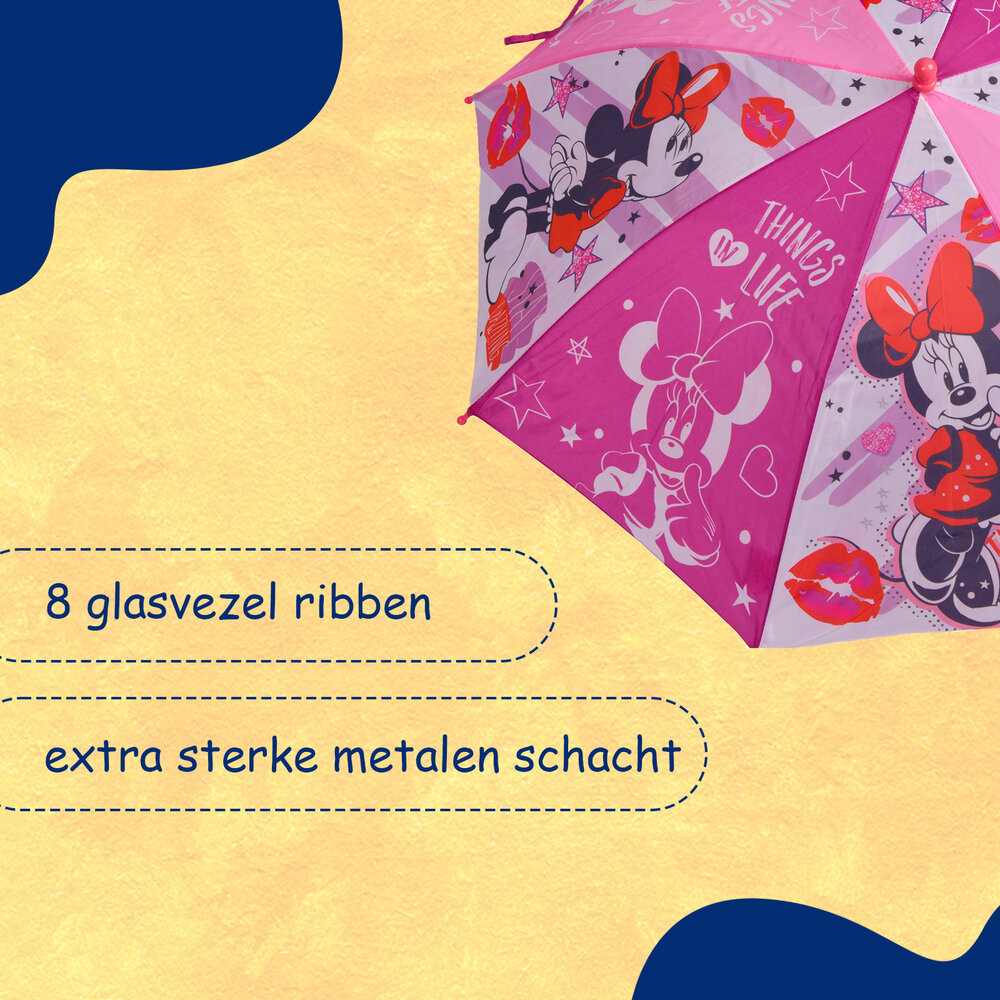 Disney Kleurrijke Opvouwbare Kinderparaplu voor Meisjes - Diameter 66 cm - Aluminium Frame - Polyester Doek - Windbestendig