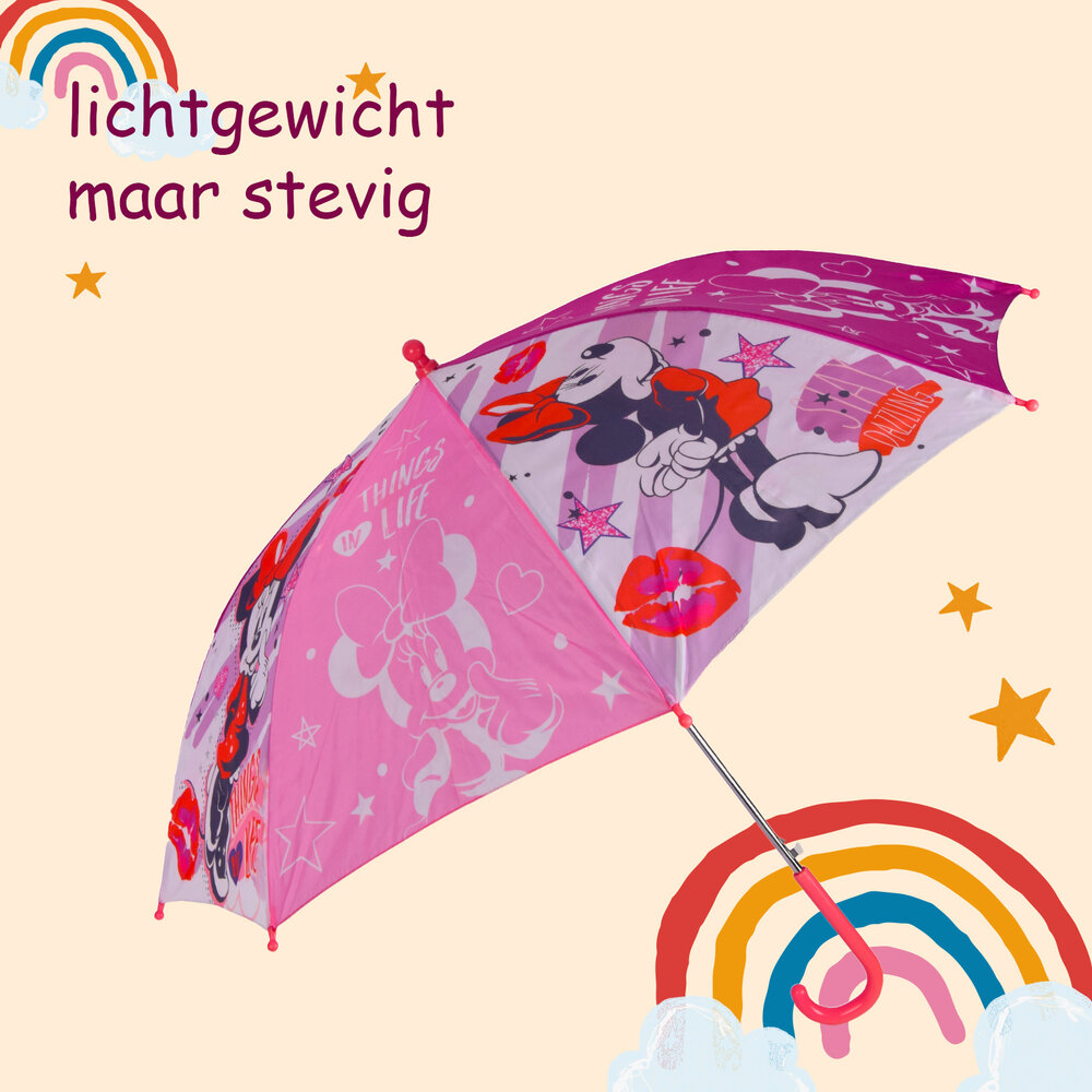 Disney Kleurrijke Opvouwbare Kinderparaplu voor Meisjes - Diameter 66 cm - Aluminium Frame - Polyester Doek - Windbestendig