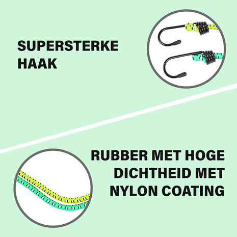 Discountershop Duurzame Elastische Spinbinder Fiets - Multikleurige Bagagebinder van 80 cm met 2 Haken - 1cmx5 cm Discountershop Duurzame Elastische Spinbinder Fiets - Multikleurige Bagagebinder van 80 cm met 2 Haken - 1cmx5 cm