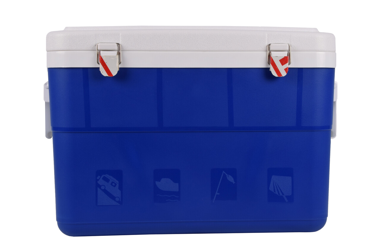 Merkloos Blauwe Draagbare Camping Koelbox - 45L - Kunststof - Inclusief Deksel - Met Handgrepen - Anti-slip - 50x38x39cm Merkloos Blauwe Draagbare Camping Koelbox - 45L - Kunststof - Inclusief Deksel - Met Handgrepen - Anti-slip - 50x38x39cm