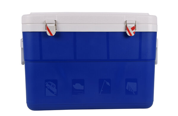 Merkloos Blue Portable Camping Cool Box - 45L - Plastic - Including Lid - With Handles - Anti-slip - 50x38x39cm