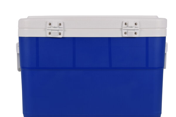 Merkloos Blue Portable Camping Cool Box - 45L - Plastic - Including Lid - With Handles - Anti-slip - 50x38x39cm