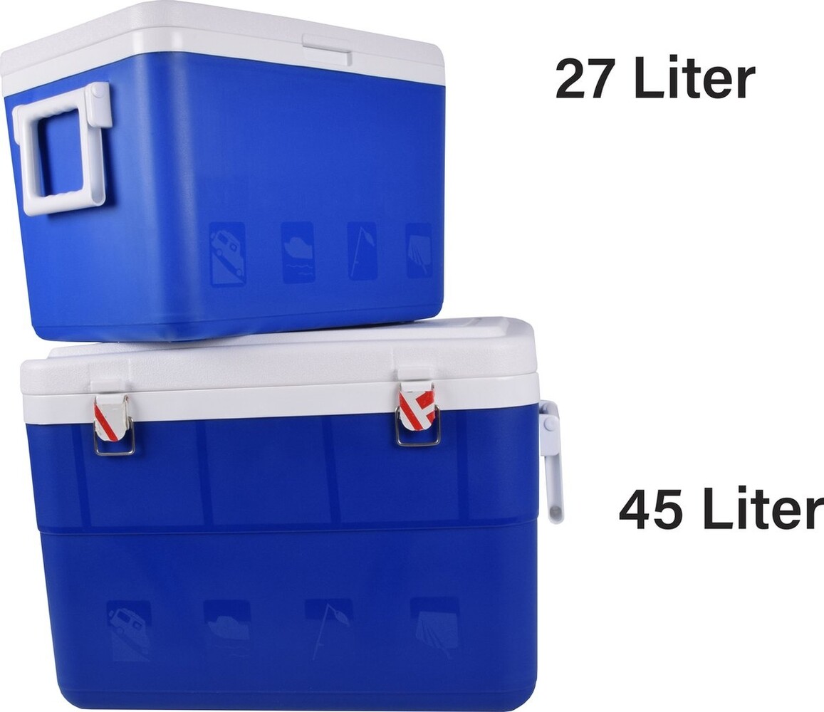 Merkloos Blue Camping Cooler - Portable and Airtight - 27L - For Food and Drinks - Coolboxes - 42x32x33 cm